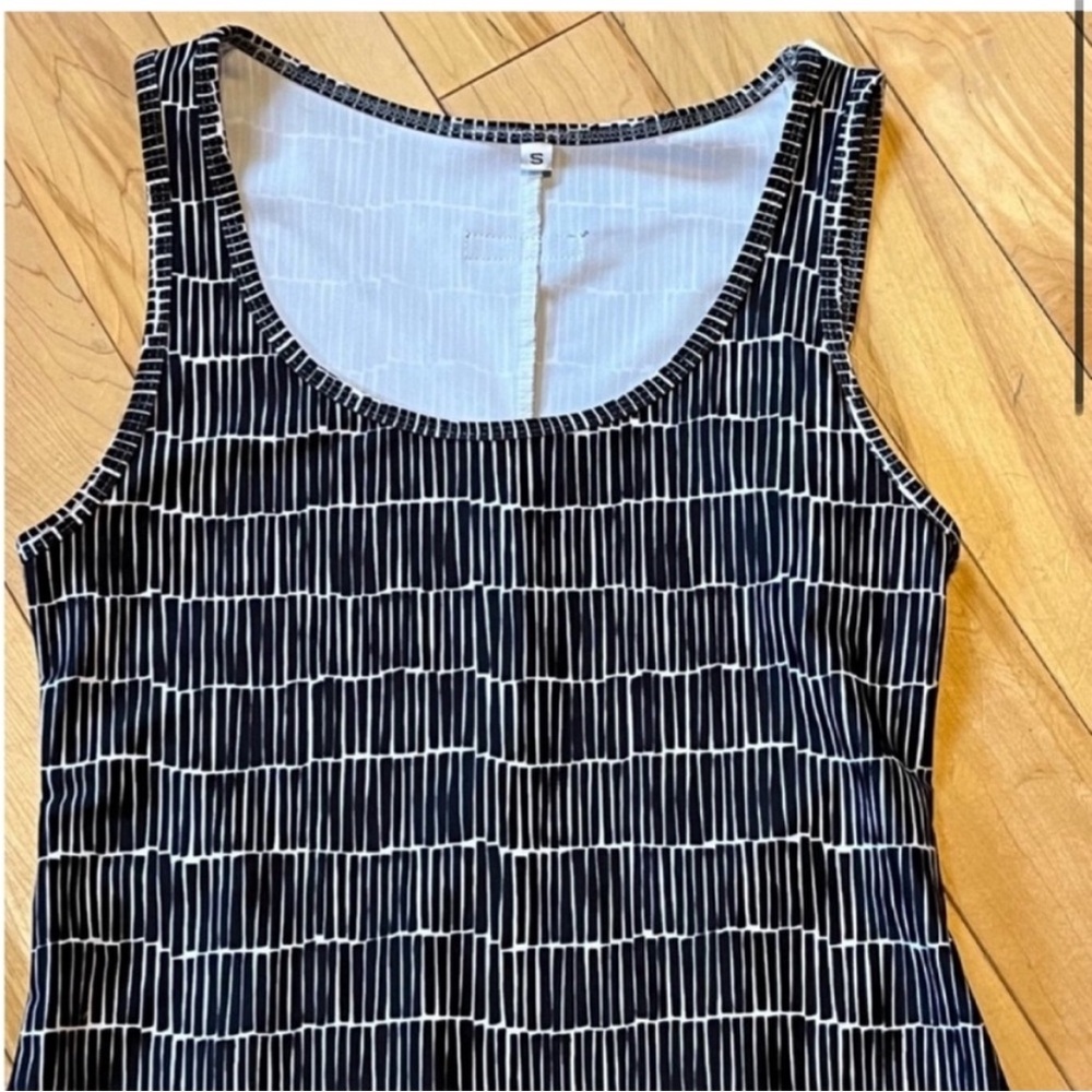 NuuMuu Scoop Neck w Back Pocket Athleisure black and white dress small - Picture 2 of 9